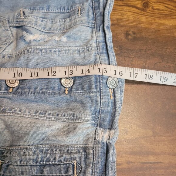 Wallflower Denim Vest M Floral Embroidered Ripped Medium Light Wash Fray Detail - Picture 8 of 8